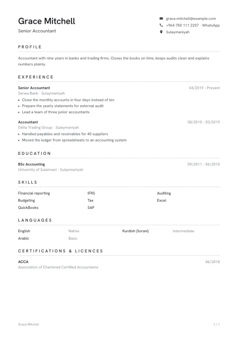 A CV in the Berlin template