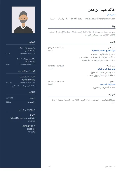 سيرة ذاتية بقالب هاربر