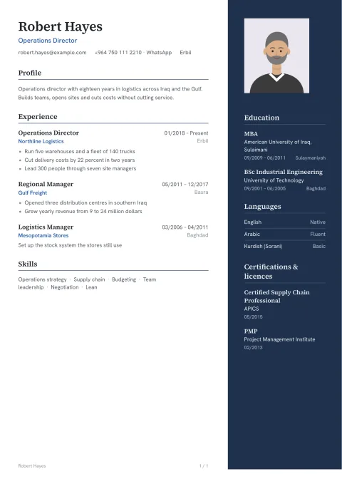 A CV in the Harbor template
