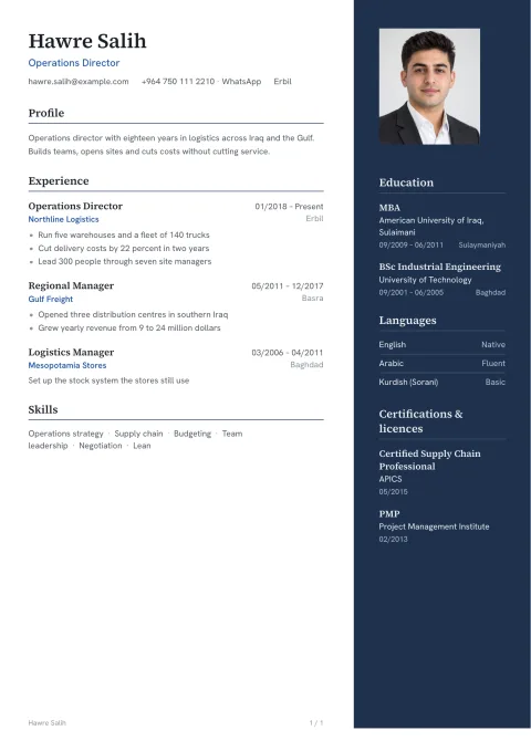 A CV in the Harbor template