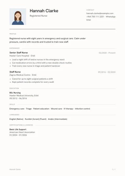 A CV in the Helvetia template