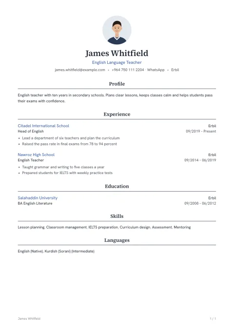 A CV in the Oslo template